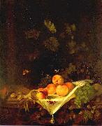 Still-life with Peaches and Grapes CALRAET, Abraham van